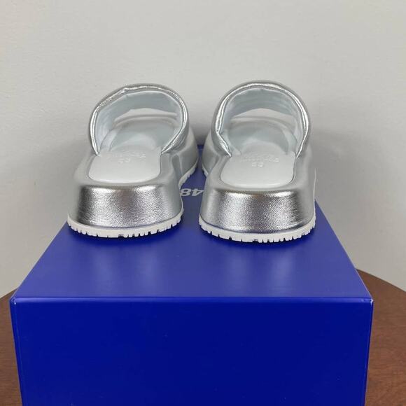 New P448 Fergie Slide Sandal in Silver Leather Women's Size EU 35 - Picture 6 of 9